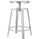 Adjustable Counter Stool with Iron Base Silver