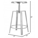 Adjustable Counter Stool with Iron Base Silver