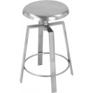 Adjustable Counter Stool with Iron Base Silver