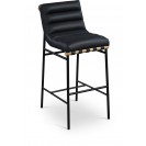 Bar Stool with Soft Black Vegan Leather