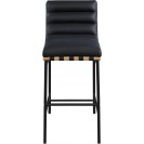 Bar Stool with Soft Black Vegan Leather