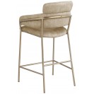 Beige Velvet Upholstered Counter Stool