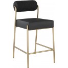 Black Leather Upholstered Counter Stool