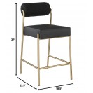 Black Leather Upholstered Counter Stool