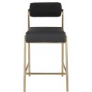 Black Leather Upholstered Counter Stool