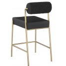 Black Leather Upholstered Counter Stool