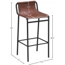 Counter Stool with Brown Vegan Leather