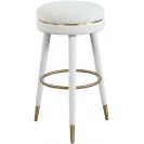 Cream Color  Fabric Upholstered Bar Swivel Stool