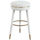 Cream Color  Fabric Upholstered Bar Swivel Stool