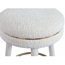 Cream Color  Fabric Upholstered Bar Swivel Stool