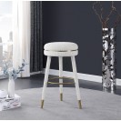 Cream Color  Fabric Upholstered Bar Swivel Stool