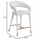 Cream Fabric Upholstered Counter Stool