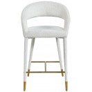 Cream Fabric Upholstered Counter Stool