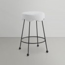 Fabric Upholstered Cream Counter Stool