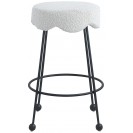 Fabric Upholstered Cream Counter Stool