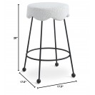 Fabric Upholstered Cream Counter Stool