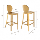 Gold Finish Stainless Steel Kitchen Bar Stool