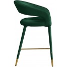 Green Velvet Upholstered Counter Stool