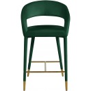 Green Velvet Upholstered Counter Stool