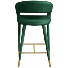 Green Velvet Upholstered Counter Stool