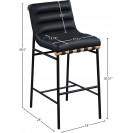 Leather Upholstered Counter Stool Black