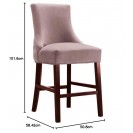 Pink Velvet Upholstered Counter Stool