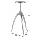 Silver Adjustable Bar Counter Stool