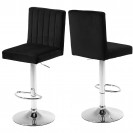 Upholstered Adjustable Counter Stool Black