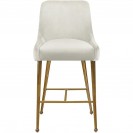 Velvet Upholstered Counter Stool Cream