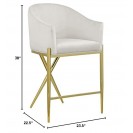 Velvet Upholstered Counter Stool Cream