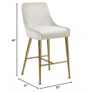 Velvet Upholstered Counter Stool Cream