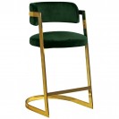 Velvet Upholstered Counter Stool Green