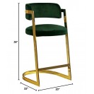 Velvet Upholstered Counter Stool Green