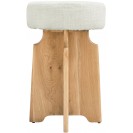 White Boucle Fabric Upholstered Counter Stool