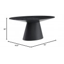 Black Finish Oak Wood Dining Table