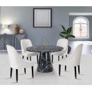 Black Round Faux Marble Dining Table