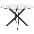 Dining Table with Matte Black Metal Base