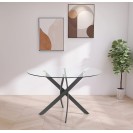 Dining Table with Matte Black Metal Base