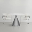 Dining Table with Silver Stainless Steel