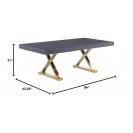 Grey Oak Lacquer Top Dining Table