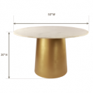 Marble Top Round Dining Table with Gold Metal