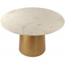 Marble Top Round Dining Table with Gold Metal