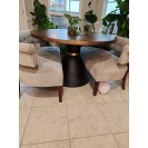 Matte Black Brown Wood Dining Table