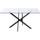 Matte Black Tempered Glass Top Dining Table