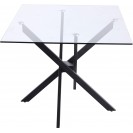 Matte Black Tempered Glass Top Dining Table