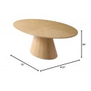 Oval White Oak Wood Dining Table