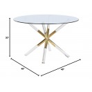 Round Tempered Glass Top Dining Table