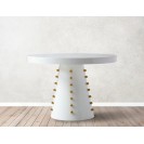 Round White Lacquer Dining Table