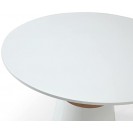 Round White Lacquer Gold Stripe Dining Table