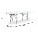 Silver Chrome Base Dining Table with Glass